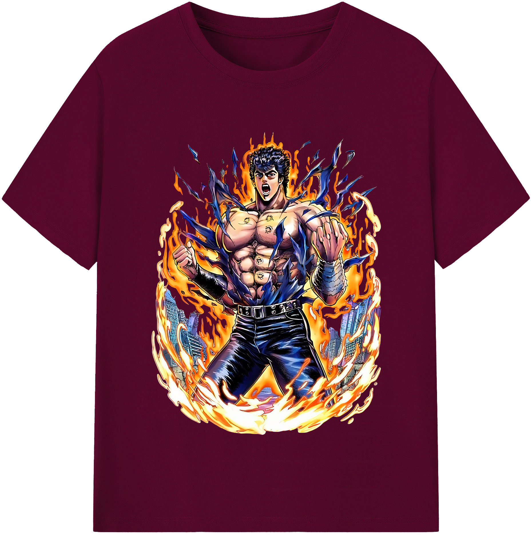 （画像用） 北斗の拳 Fist of the North Star レディースカジュアルプリントTシャツ（綿100％）